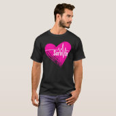 T-shirt Survivant - coeur rose (Devant entier)