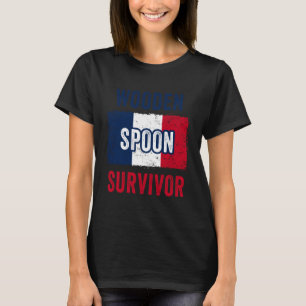 T-shirt Survivant Cuillère en Bois Drapeau France Enfance