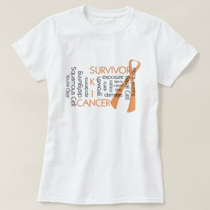 T-shirt Survivant D4 de cancer de la peau : : Mots de