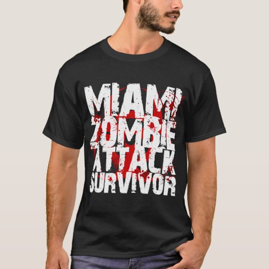 T-shirt Survivant d'attaque de zombi de Miami (Devant)