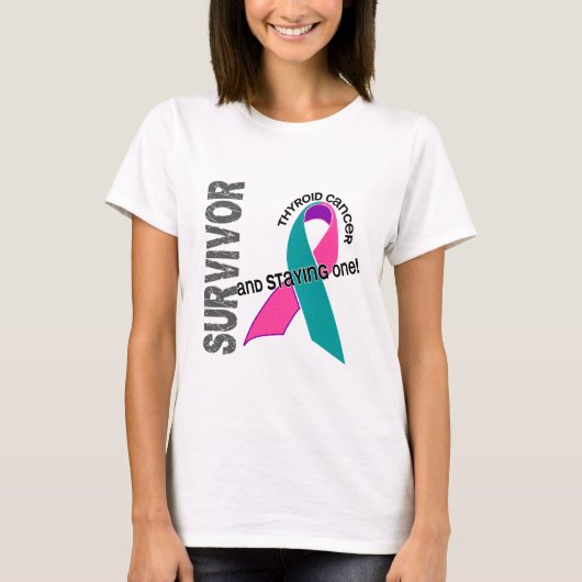 T-shirt Survivant de cancer de la thyroïde (Devant)