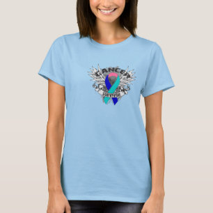 T-shirt Survivant de cancer de la thyroïde de ruban à