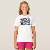 T-shirt Survivant de cancer du rectum fort (Devant entier)