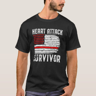 T-shirt Survivant de crise cardiaque Drapeau américain vin