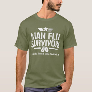 T-shirt Survivant de la grippe masculine – Testé au combat