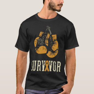 T-shirt Survivant de la leucémie Boxe Ruban orange Leucémi