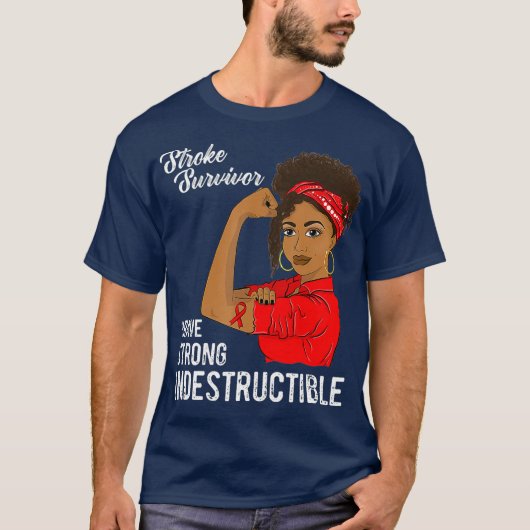 T-shirt Survivant de l'AVC Indestructible Guerrier sensibi (Devant)