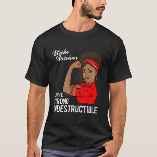 T-shirt Survivant de l'AVC Indestructible Guerrier sensibi (Devant)