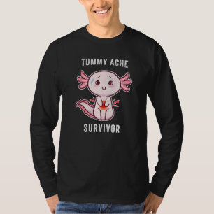 T-shirt Survivant de mal de ventre Axolotl Maux de ventre