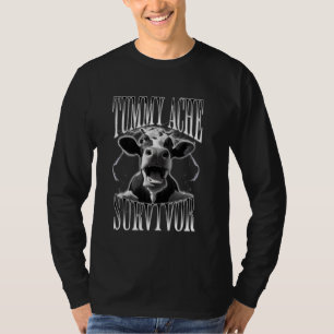 T-shirt Survivant de mal de ventre Blague de vache drôle H