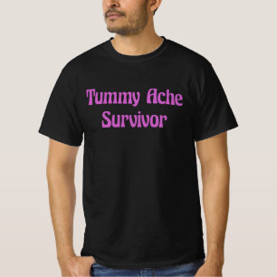 T-shirt Survivant de Mal de Ventre en Rose Chaud Citation
