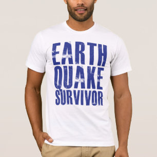 T-shirt Survivant de tremblement de terre - bleu