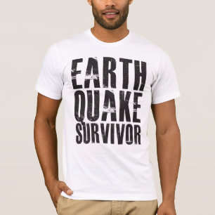 T-shirt Survivant de tremblement de terre - noir
