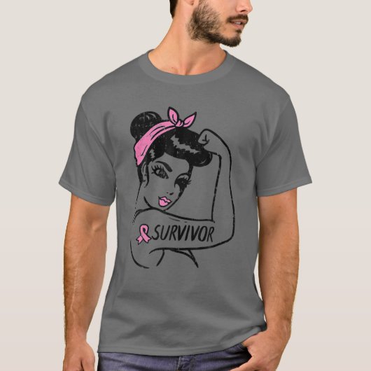 T-shirt Survivant du cancer du sein Rosie Riveter Lauréats (Devant)