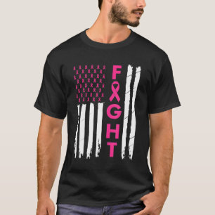 T-shirt Survivant du sein American Flag Cancer du sein Awa