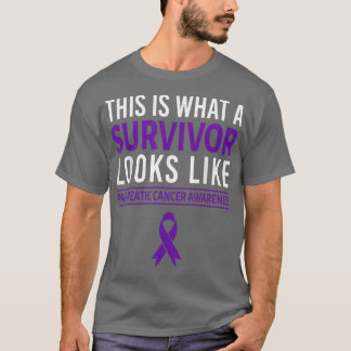 T-shirt Survivant Lutte Pancréatique Cancer Sensibilisatio