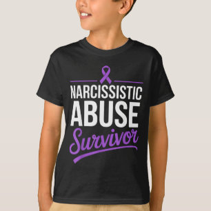 T-shirt Survivant narcissique violence domestique violet
