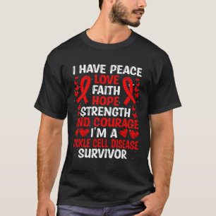 T-shirt Survivant Peace Hope Aimer Maladie de la faucille