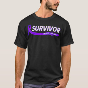 T-shirt Survivant plus fort que le cancer du pancréas droi