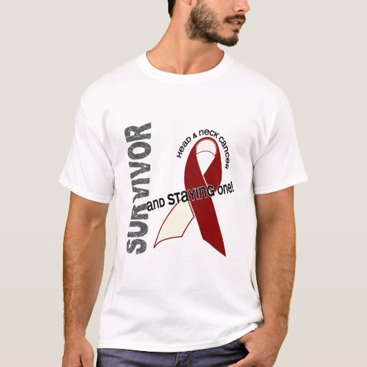 T-shirt Survivant PRINCIPAL 1 de CANCER de COU (Devant)