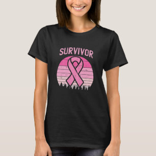 T-shirt Survivant Retro Cancer du sein Pink Ribbon Sensibi