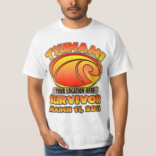 T-shirt Survivant - tsunami - personnaliser (Devant)