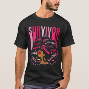 T-shirt Survivante Femmes Noires Sensibilisation au cancer