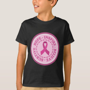 T-shirt SURVIVE ESPOIR INSPIRE World Cancer Day Cadeau Pin