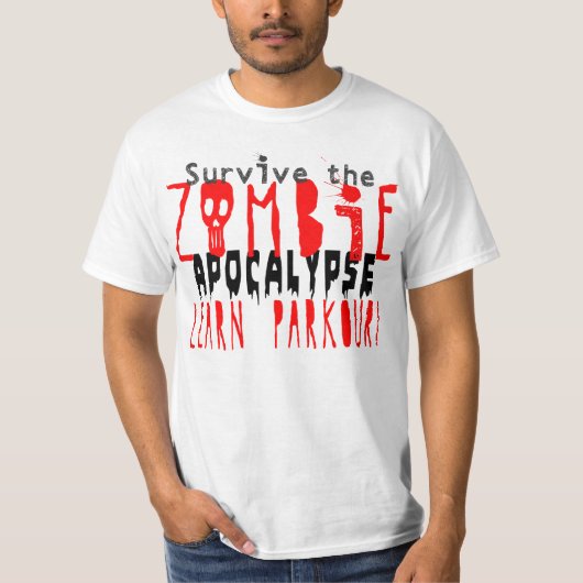 T-shirt Survivez à l'apocalypse de zombi avec Parkour (Devant)