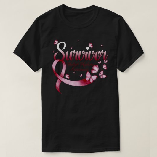 T-shirt Survivor Myeloma Awareness Butterfly (Design devant)