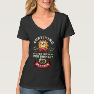 T-shirt Survivre 23 Ans De Débats Drôle 23E Mariage A