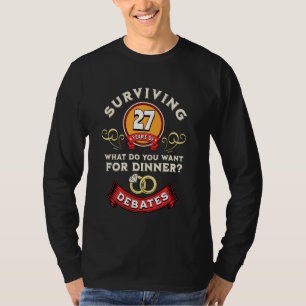 T-shirt Survivre 27 Ans De Débats Drôle 27E Mariage A