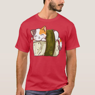T-shirt Sushi Cat Anime nouilles japonaises Kawaii Neko fi