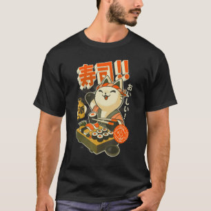 T-shirt Sushi Chef Cute Cuisine Kitty Restaurant Japonais