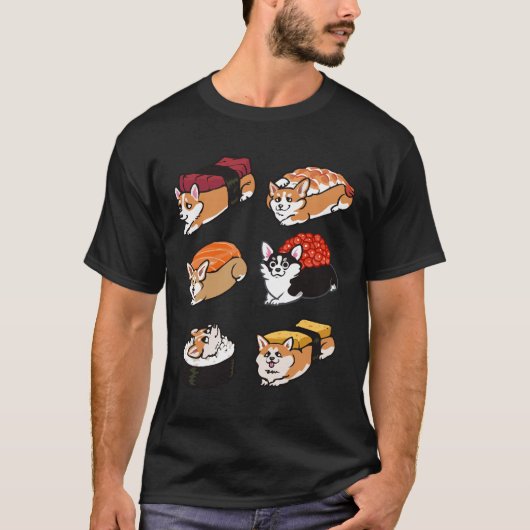 T-shirt Sushi Corgi (Devant)