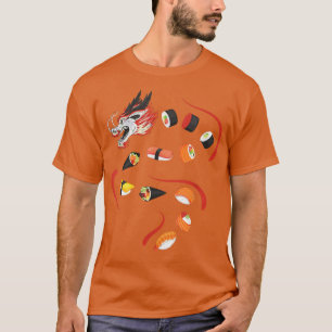 T-shirt Sushi Dragon Roll Japonais Nourriture Kawaii Anime