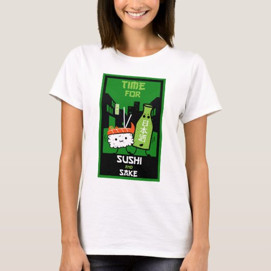 T-shirt sushi et saké (Devant)