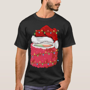 T-shirt Sushi Fast Food Lover Xmas Santa Hat Sushi Christa