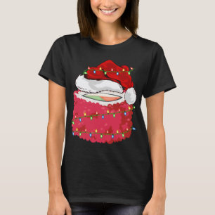 T-shirt Sushi Fast Food Lover Xmas Santa Hat Sushi Christa