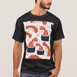 T-shirt Sushi Japonais nourriture Motif sans soudure
