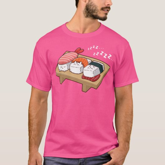 T-shirt Sushi Kawaii Dormir (Devant)