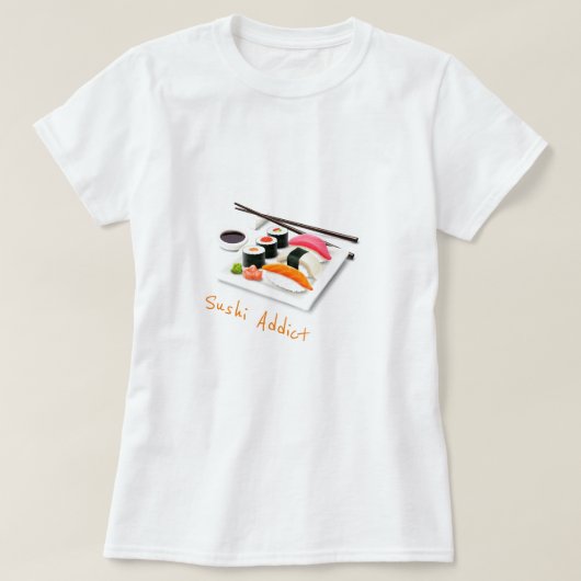 T-shirt Sushi slogan accroc cuisine japonaise mignonne (Design devant)