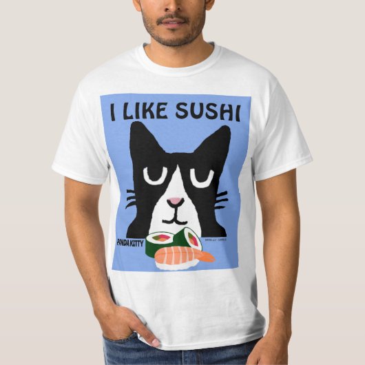 T-shirt SUSHI, T-shirts TUXEDO Panda Kitty (Devant)