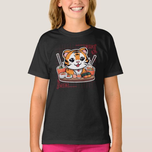 T-shirt Sushi Tiger Servi (Devant)