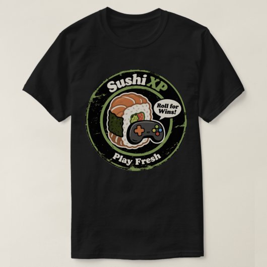 T-shirt Sushi XP Jouer Fusion alimentaire de gamer frais (Design devant)