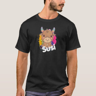 T-shirt SUSI Belle fille nom avec adorable petite vache
