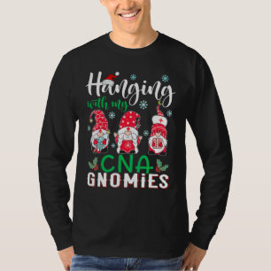 T-shirt Suspendu avec mon chapeau de Noël Cna Nurse Gnomie
