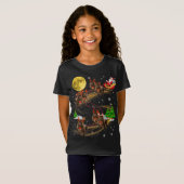 T-Shirt Sussex Spaniel Reindeer Christmas Chien Riding Pèr (Devant entier)