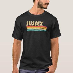 T-shirt Sussex Wi Wisconsin City Accueil Roots Retro les a