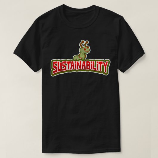 T-shirt Sustainability Happy Green Ant With Red Eyes And S (Design devant)